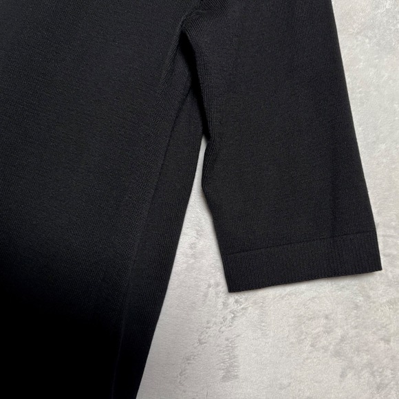 J.Jill Black Knit Turtleneck Sweater Dress Size XL Shift Knee Length Minimalist - Picture 6 of 16